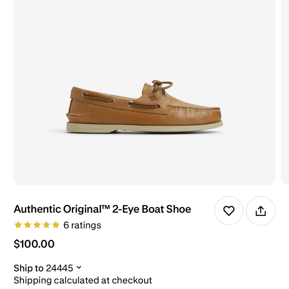 Sperry Men's Brown 2-Eye Boat Shoe